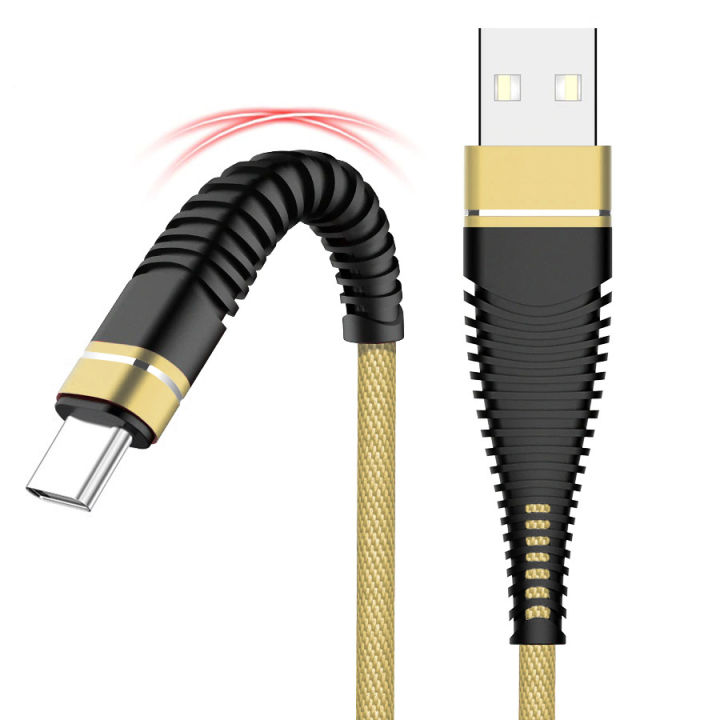 TechBot USB Type-C Cable - 2A Nylon Braided USB C Cable - QC 3.0 Fast Charge Premium Data Cable for Samsung/Xiaomi/Huawei/HTC/Infinix - 1 Meter