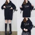 Korean Fashion European Station Autumn Loose Plus Size Clothes Female European Cargo Head In The Long Embroidery Alphabet Dress. 