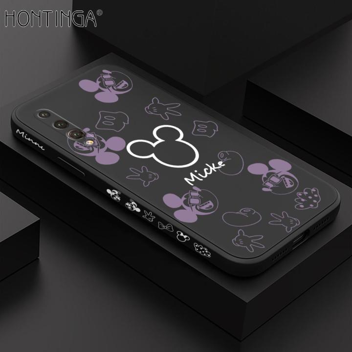 Hontinga for Huawei P20 Pro Case Cute Mouse Design Side Design Phone Case Square Edge Pattern Liquid Silicone Cases Full Cover Camera Shockproof Protective Case
