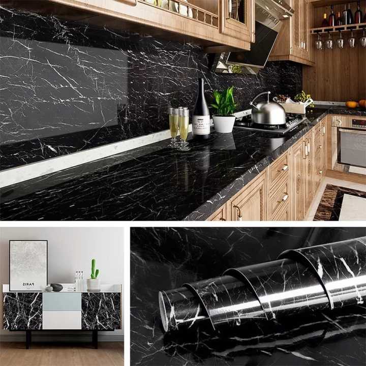 Kitchen Marble Sheet - Marbal Sheet For Kitchen 60x200cm - Wall Paper Waterproof Heat Resistant Self Adhesive Anti Oil Kitchen Wallpaper Marble Sheet