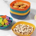 10 Plates with Stand Multi-function Spit Bone Dish Household Food Grade Plastic Spit Bone Dish Round Square Set Dining Table Garbage Plate. 