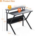 mall Computer Desk, 27.5 inch Desk for Small Spaces with Storage, Compact Table with Monitor & Storage Shelves for Home Office, Modern Style Laptop Desk. 