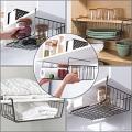 Multi-Purpose Metal Hanging Under Shelf Storage Basket Holder Drawer Organizer Wrap Rack Shelving For Kitchen. 
