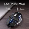Mouse Gaming Wireless Cool Lighting Effect T2 Mouse 1200/1800/2400/3200 DPI USB Game 6D Macro Definition Programming Luminous Mechanical Gaming Mouse for Gamer Ergonomic 2.4G Rechargeable Silent Backlit USB Optical Wireless Gaming Mouse Pro Gamer Pc DVR. 