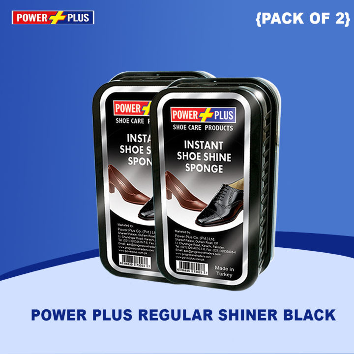 Shoe Shiner - Shoes Shiner Black - Leather Shoe Shiner - Shiner for Shoes - POWER PLUS REGULAR SHINER - BLACK- (PACK OF 2)