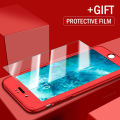 Phone Case For IPHONE 7 Front and Back Case 360 Mobile Cover With Glass Protector - Red. 