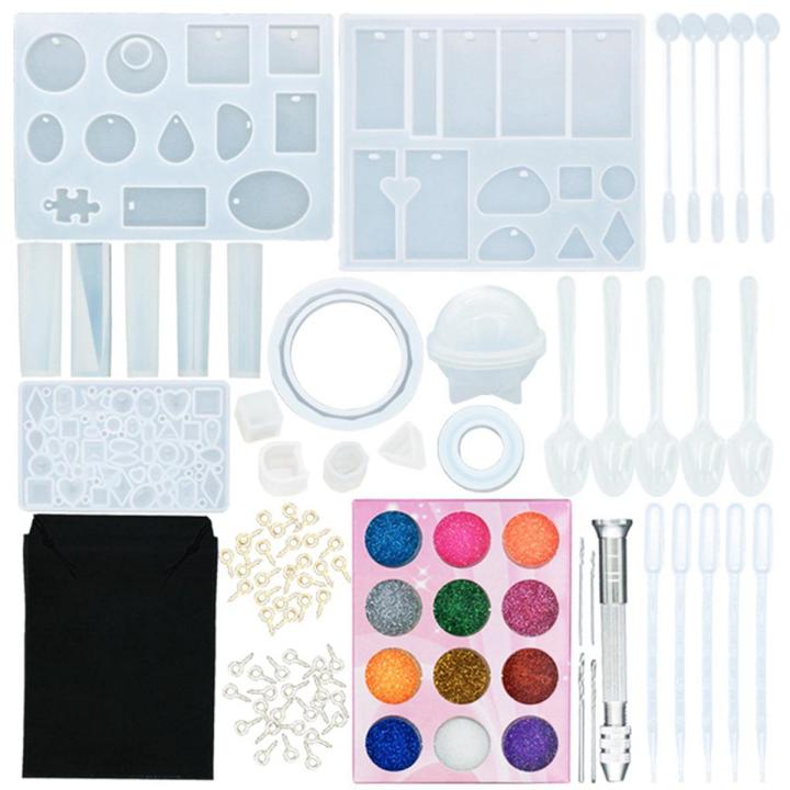 Hand Made DIY Crystal Glue Dropping Tool Set Bracelet Pendant Ornament Silica Gel Mould Combination with Drill Bit