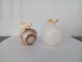 Pack of 2(Medium and Small) Apple shaped marble sculpted home decor item. 