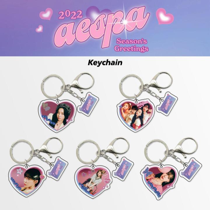 Kpop Aespa Keychains Accessories 2022 Keyring for Keys Bags Key Chain Charms Karina Winter NingNing Giselle Fans Girls Gift