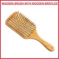 100% Bamboo Hair Brush, Square Brushes for Hair - (Large Size Brush), Wood Hair Brush, Large Square Paddle Brush Wood Massage Brush with Wood Bristles, Soft Paddle Styling Brush, Wood Brush, Male Organic Brush,Hairbrush for Women |  Hair Accessories. 