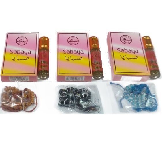Pack of 3 Sabaya Attar 6ml + Tasbeeh | Labbaik Company تسبیح + عطر