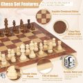 Wooden Chess Set Checkers Backgammon 3 in 1 Board Games for Adults & Kids. 