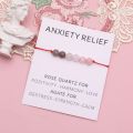 Anxiety Relief Bracelet Rose Quartz Healing Crystals Bracelet Stress Relief Jewelry Women Men Friendship Stress Relief Bracelet. 