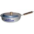 Frypan Silver Steel Frypans with Lid Fry Pan Silver Steel Frying Pan With Top Cover- Silver. 