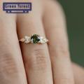Green forest Ring Transparent Fine Workmanship Geometric Finger Ring. 