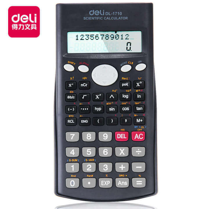 Deli 1710 Function Large Screen Multi functional Scientific Calculator Middle School Students with Sliding Cover Protection for Exam Use