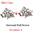 2set Full Screw Set For iPhone X XS XR 11 12 Pro Max Mini 7 8 Plus Mobile Accessories Inner Bottom Complete Screws Repair Parts. 