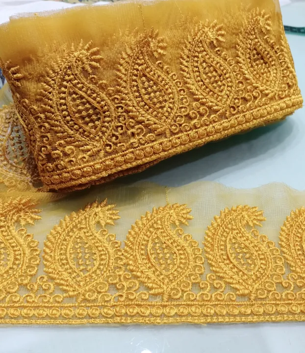 FASHION!%201%20GAZ%20(%20YARDS)%20FANCY%20LACE%20FOR%20CLOTHES/PATCH%20LACE%20FOR%20WOMEN%20CLOTHES/4.5%20inch%20width%20-%20Image%205