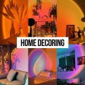 Remote Control Sunset Projection Lamp 16 Colors Changing Rainbow Sun Halo Led Atmosphere Night Light USB Powered for Celebrities  / _TikTok. 