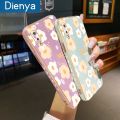 dienya For Samsung Galaxy A02 M02 Case Luxury Plating Soft Casing Print Cartoon Cute Flower Pattern Silicone Square Frame Full Cover Camera Protection Phone Cases. 