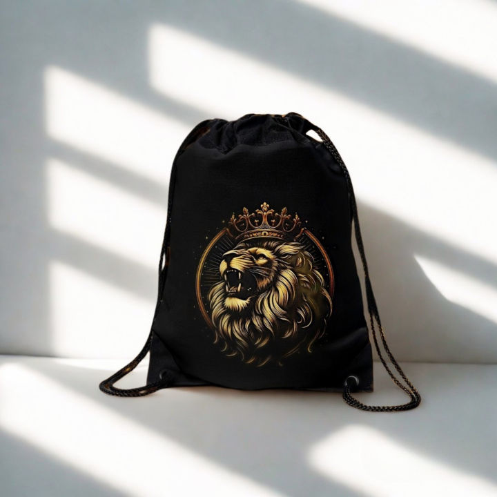 🦁👑 CareCraft Lion’s King Drawstring Bag | Kids School Backpack 🎒 | Travel, Gym & Sports Sack for Boys & Girls