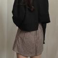 【ALLGOOD】 Korean Fashion Hong Kong Wind Chic Harajuku Style Autumn Dress Short Open Umbilical Head Thickened Long-Sleeved Wardrobe Top Female Han. 
