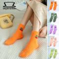 Skymountain Winter Socks Candy Color Fashion Avocado Cherry Eggplant Pattern Floor Sleeping Socks. 