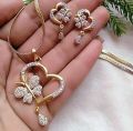 Heart shaped locket and earrings jewelery set for girls And Women. 