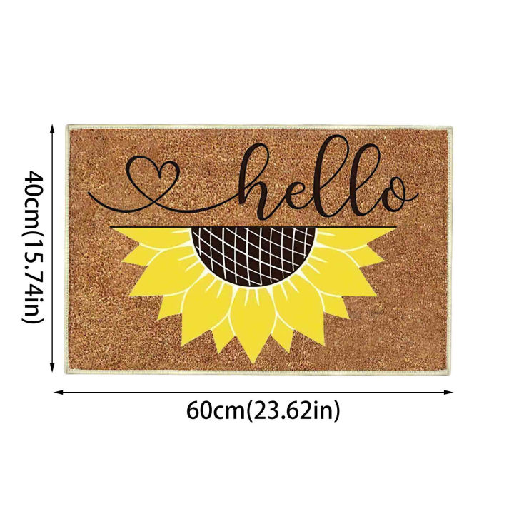 【Miga Plaza】Sunflower Door Mats Sunflower Welcome Mat Outdoor Rug Sunflower Door Mats Outside Spring Summer Door Mat Sunshine Decorative Room Carpets