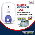 Boss - 15L Electric Water Geyser - KE-SIE-15CL -SS - Steel  White. 