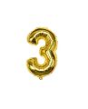 Number Foil Balloons 16" INCH, Metallic Golden 0,1,2,3,4,5,6,7,8,9 , Theme Birthday Party, Foil Balloons, Birthday Balloons - Golden. 