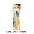 Painting Brush 1 Set 6 pcs Joyko BR-1 - School Artist Oil Watercolor Painting Tool Package. 