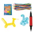 (Pack of 1) Long Balloons with 1 Free Small Balloon Air Pump (Mixed Colours). 