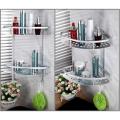 Double Layer Space Aluminum Bathroom Shelf Shower Shampoo Soap Cosmetic Shelves Bathroom Accessories Storage Organizer Rack Holder. 