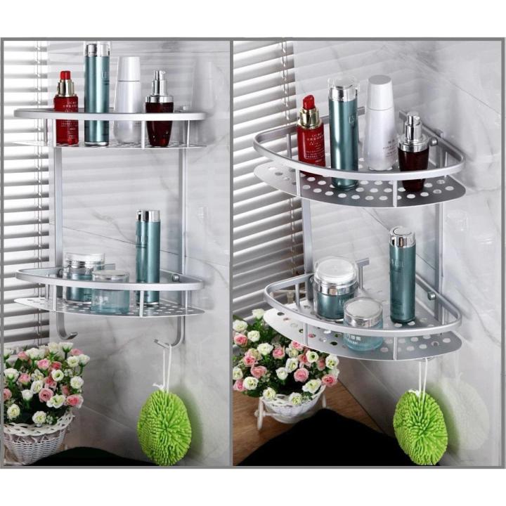 Double Layer Space Aluminum Bathroom Shelf Shower Shampoo Soap Cosmetic Shelves Bathroom Accessories Storage Organizer Rack Holder