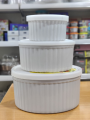 Icon Food Container Set - Microwave Safe, Freezer Friendly, BPA Free - 3 Pieces (350ml, 850ml, 1800ml). 