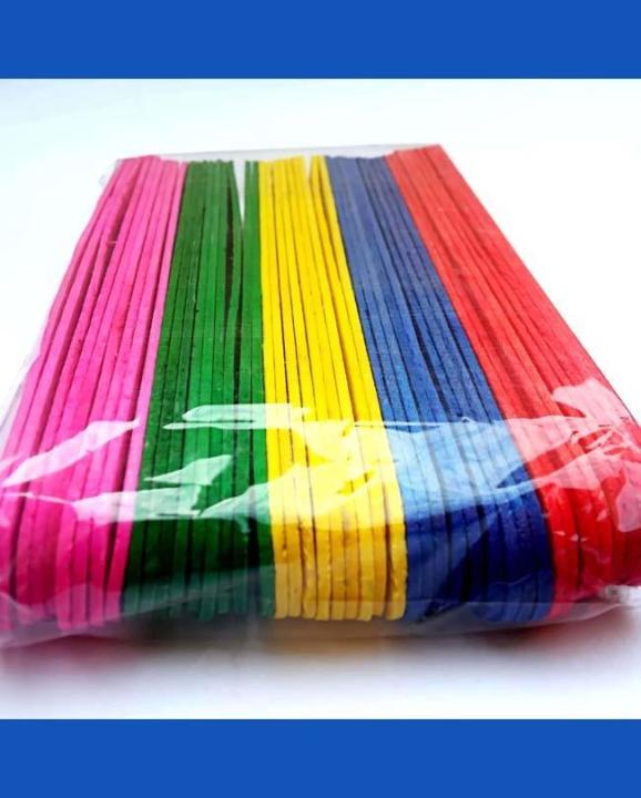 Large Color Ice Cream Sticks (Wooden) For Art And Craft Work Pack Of 150 Sticks