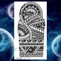 Large Maori Temporary Tattoos For Men Women Realistic Thorns Totem Wolf Mandala Geometric Tattoo Stickers Arm Body Tatoos. 