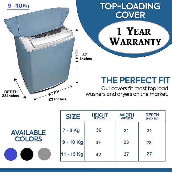 Washing Machine Cover For Top Load Machine- Top Loader Automatic/ Semi Automatic Single Bowl For 9-10 kg
