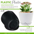 Set of 10 Indoor Plant Pots with Drainage - Decorative Plastic Planters for Indoor Plants. 