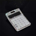 Calculator Plastic Calculator Rhinestone Crystal Dazzling 12 Digit Solar and Battery Dual Power LCD Display for Office, School White. 
