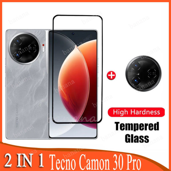 2 In 1 Tecno Camon 30 Pro Tempered Glass for Tecno Camon 19 20 30 Pro 18 Pova 3 4 5 6 Pro Spark 20 20C 10 Pro Go 2024 2023 5G 4G Camera Lens Glass Screen Protector Protective Film