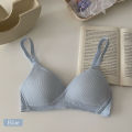 Seamless bra small chest gathered wireless bra soft bra thin bra comfortable bra simple bra push up bra girl bra. 