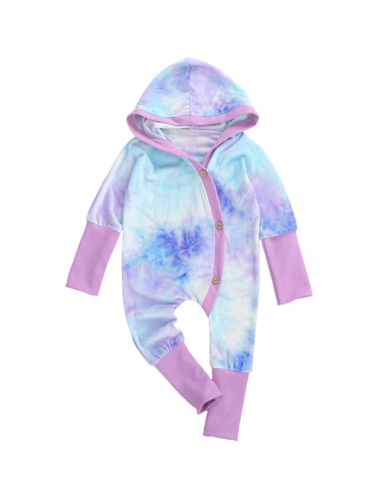 Baby%20Romper,%20Tie-Dye%20Print%20Long%20Sleeve%20Hooded%20Bodysuit%20Jumpsuit%20for%20Boys%20and%20Girls%20-%20Image%202