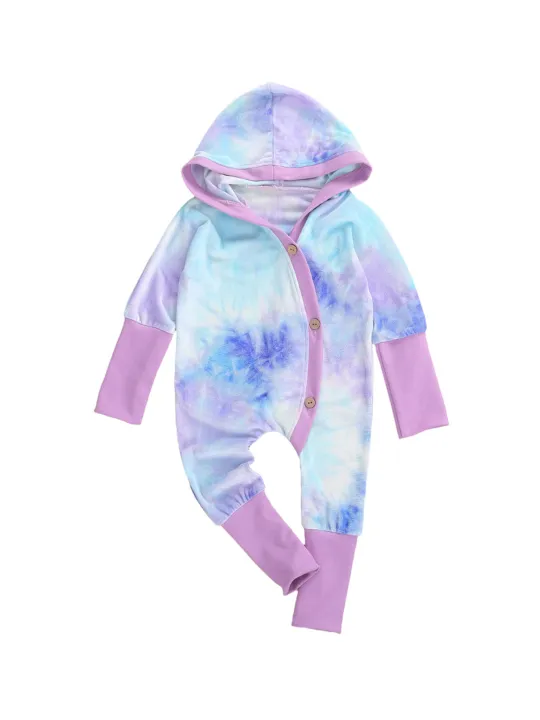 Baby%20Romper,%20Tie-Dye%20Print%20Long%20Sleeve%20Hooded%20Bodysuit%20Jumpsuit%20for%20Boys%20and%20Girls%20-%20Image%202