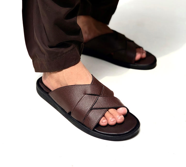 Pure Leather Italy Design Men Slippers Thick Bottom New Slipper