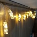LED Photo Clip String Lights 5M 20 Clips Battery Operated Warm White LEDs Operated Fairy Bedroom Home Decoration for Hanging Photos. 
