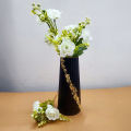 Large Striped Vase for Home Decor, Big Ceramic Flower Vase for Living Room. 