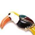 Fion Enamel Colorful Toucan Bird Shape Animal Brooch Pin Jewelry Bag Decor. 