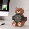 Silicone Bear Wireless Charger Stand Galaxy Watch4/4Classic Cartoon Animal Bear Child Station Dock Bracket Holder Accessories. 